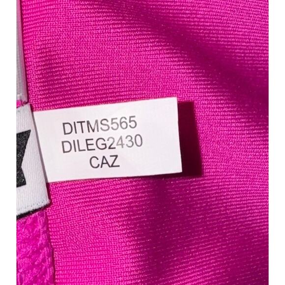 DKNY One Piece Pink Large Swimsuit Ruched Tummy Slimming Crossback Padded Bra - Picture 5 of 10